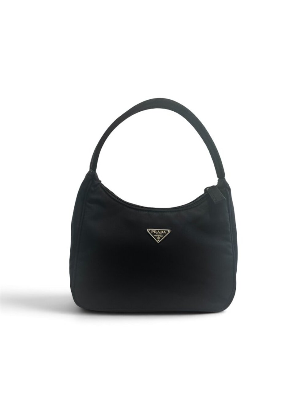 Prada Black Tessuto Nylon Shoulder Bag – Classic Hobo Style -Made in Italy